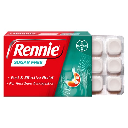 Rennie Sugar-Free Heartburn & Indigestion Chewable Tablets