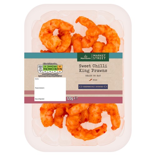 Morrisons Market Street Sweet Chilli Marinated King Prawns 120G
