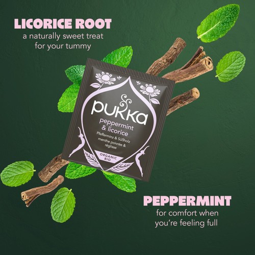 Pukka Peppermint & Licorice Organic Fair Herbal Tea 20 Sachets