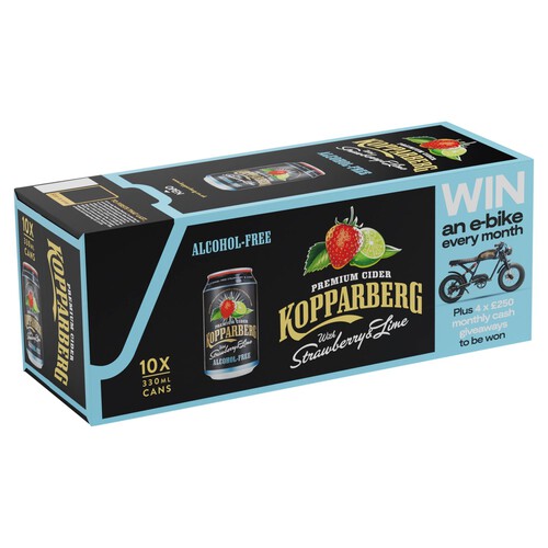 Kopparberg Alcohol Free Cider Cans with Strawberry & Lime 