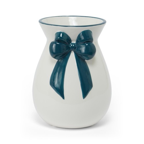 Nutmeg Home Ceramic Vase With Bow Detail