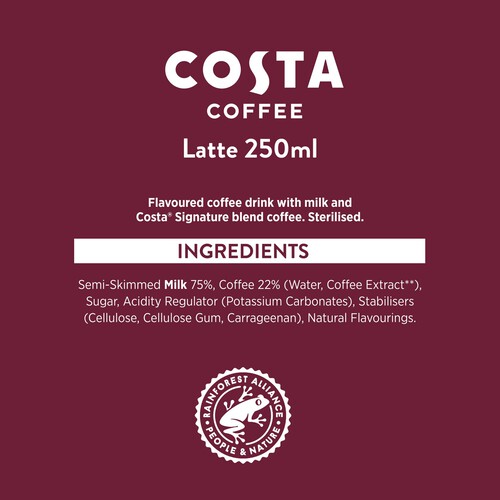 Costa Coffee Latte Iced Coffee