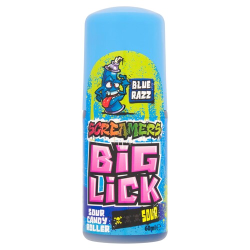 Zed Candy Screamers Blue Razz Big Lick Sour Candy Roller 