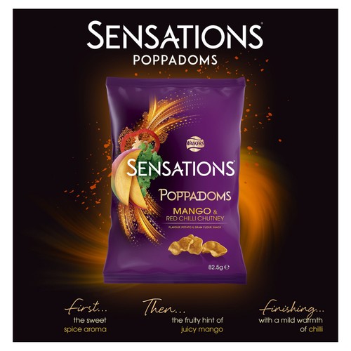 Walkers Sensations Mango & Chilli Chutney Sharing Poppadoms 82.5g