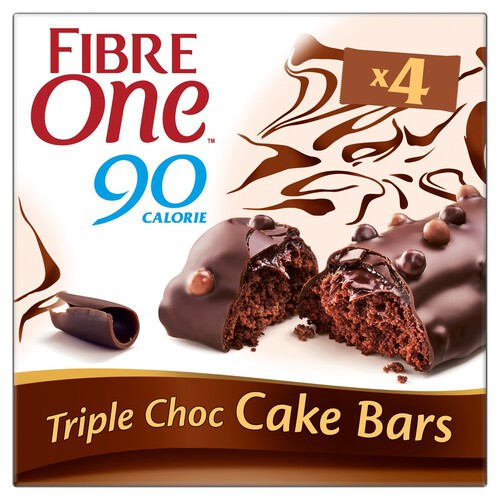 Fibre One 4 Triple Chocolate Cake Snack Bars 