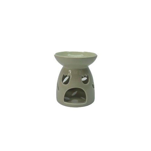 Nutmeg Home Grey Ceramic Floral Oil Burner