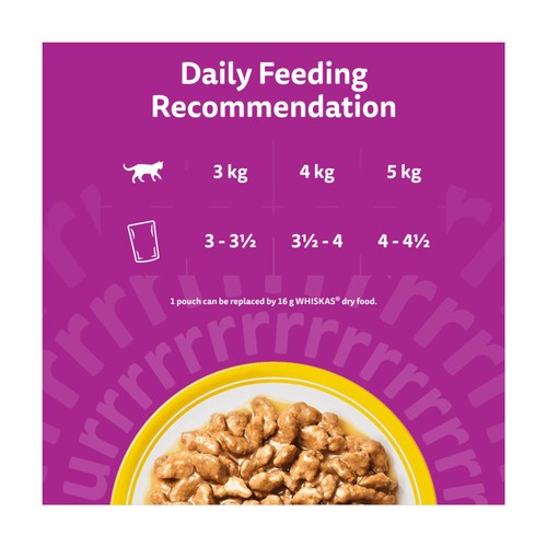 Whiskas 1+ Poultry Feasts Adult Wet Cat Food Pouches in Gravy