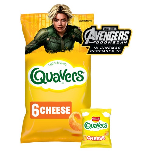 Walkers Quavers Cheese Multipack Snacks Crisps 6 Pack