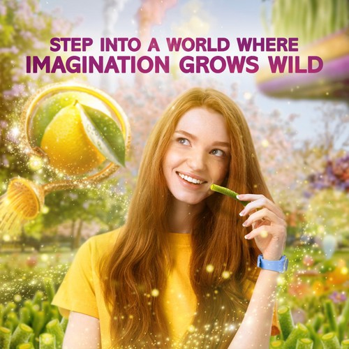 Wonka Magic Garden Lemon & Lime Fizzy Rope Sweets 100g