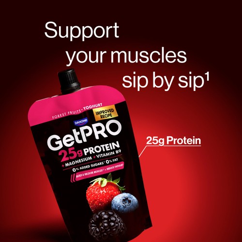Getpro Forest Fruits 25g High Protein Yoghurt Pouch 