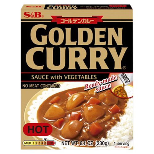 S&B Golden Hot Katsu Curry Sauce With Vegetables