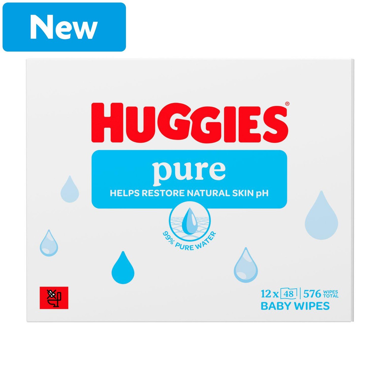 Huggies Pure 12 x 48 Wipes