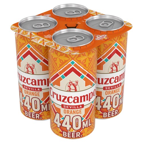 Cruzcampo Sevilla Orange Lager Beer 4X440ML