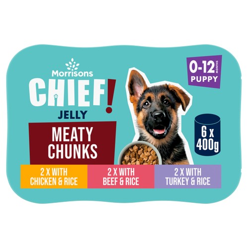 Morrisons Puppy Food Meat Chunks In Jelly