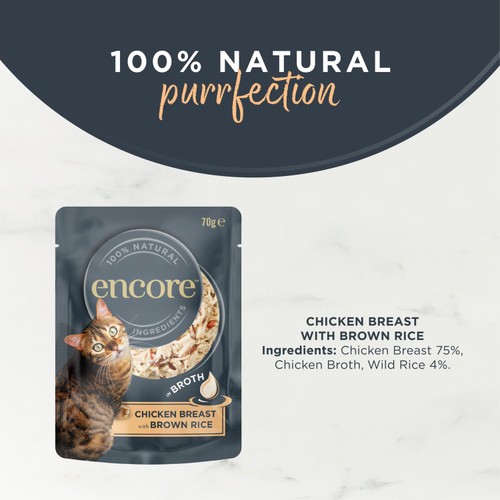 Encore Cat Pouch, Chicken with Brown Rice in Broth
