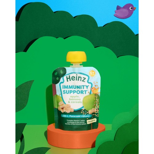 Heinz Immunity Support Apple Banana And Cereals Baby Food Pouch 
