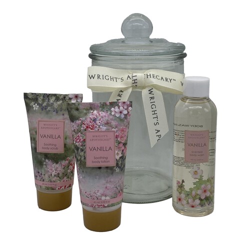 Tri - Coastal Floral Bathing Set In Glass Jar