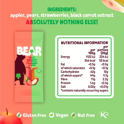 Bear Fruit Splits Family Pack 9X20G