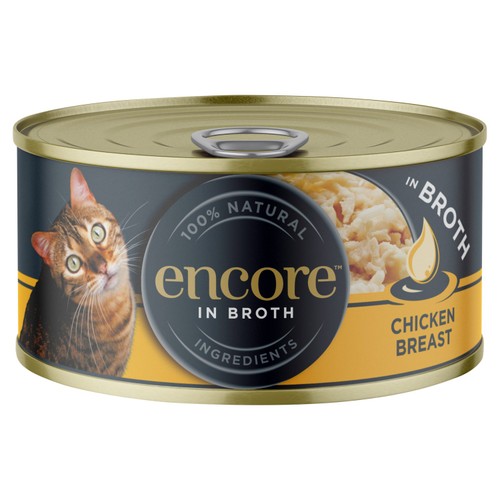 Encore cat tin chicken breast in broth