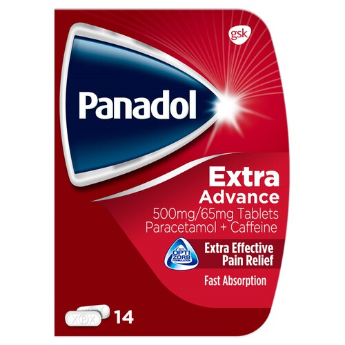 Panadol Extra Advance Painkillers Paracetamol & Caffeine Tablets