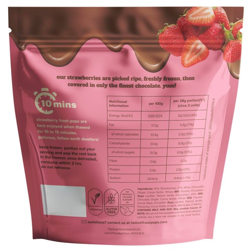 Froot Pops Frozen Strawberries Coated In White & Milk Chocolate 220g