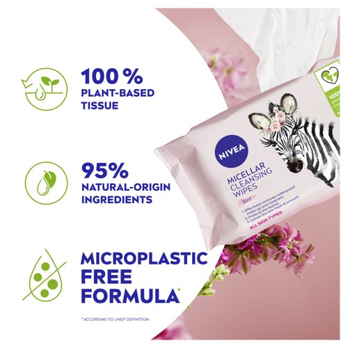 NIVEA Micellar Biodegradable Cleansing Face Wipes 