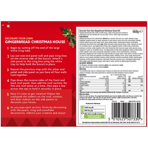 Morrisons Decorate Your Own Gingerbread Christmas House Kit 668g