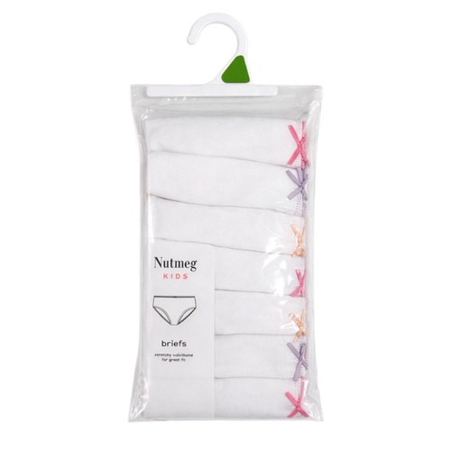 Nutmeg 2-3 Years Girls White Briefs 7 Pack