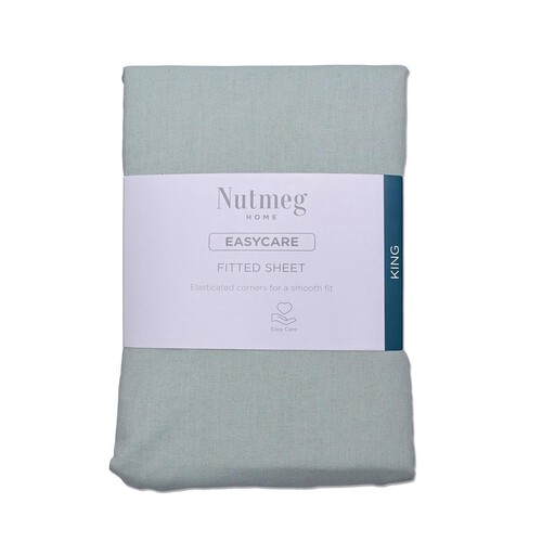 Nutmeg Home Easycare Sage Fitted Sheet King