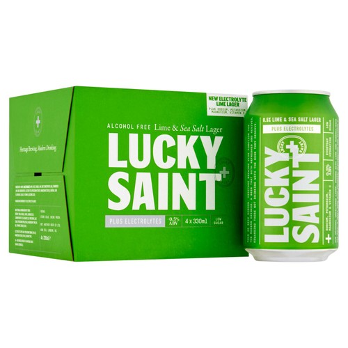 Lucky Saint Alcohol Free Lime & Sea Salt Lager 4 x 330ml