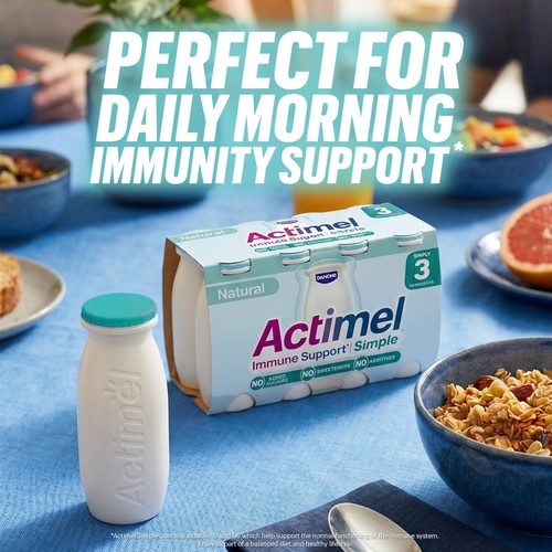 Actimel Simple Immune Support Natural Yoghurt Drink  8 x 100g