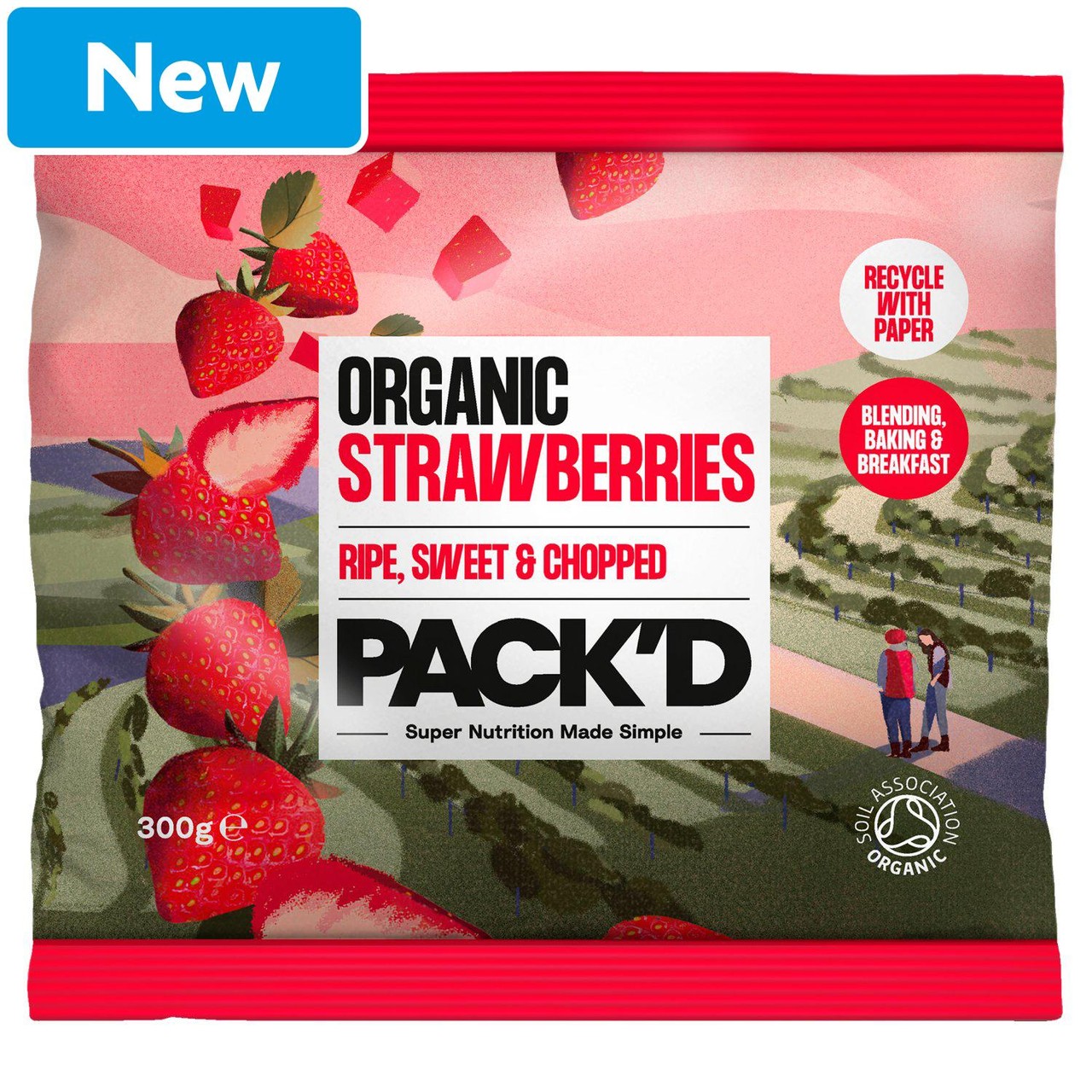Pack'D Organic & Ripe Diced Strawberries