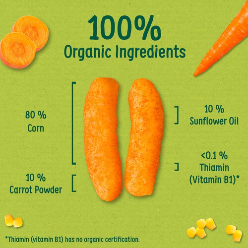  Organix Melty Carrot Puffs 7+ Months Stage 2