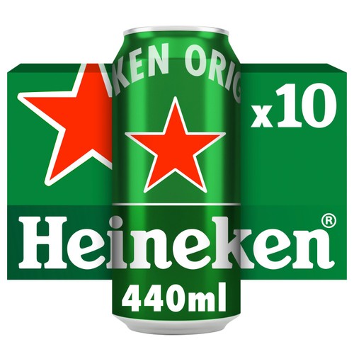 Heineken Original Premium Lager Beer 5% ABV Cans 10x440ml