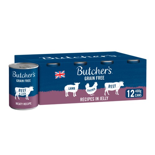 Butcher's Grain Free Recipes in Jelly Dog Food Tins