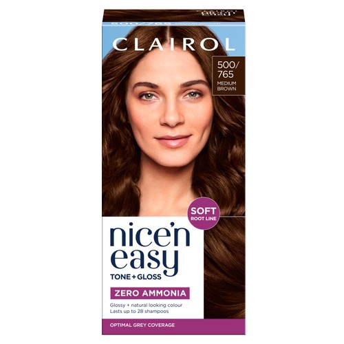 Clairol Nice'n Easy Tone+Gloss Semi Permanent Hair Dye 500/765 Medium Brown