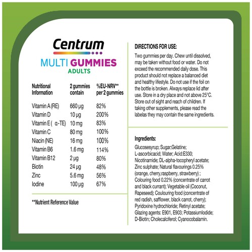 Centrum Gummy Multivitamins for Adults, Mixed Fruit 