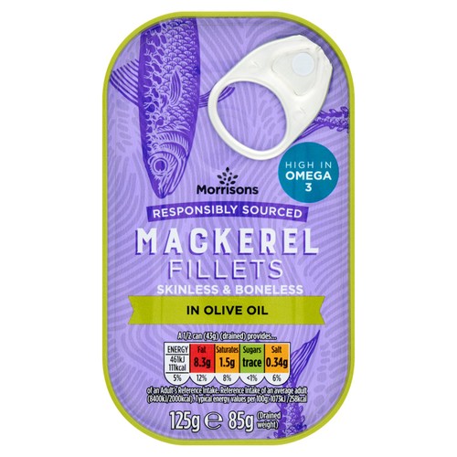 Morrisons Mackerel Fillets In Olive Oil  (125g)