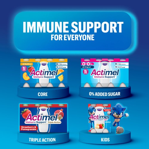 Actimel Strawberry & Blueberry Yogurt Drinks