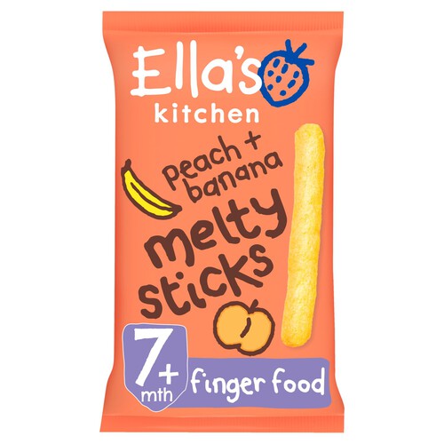 Ella's Kitchen Peach and Banana Melty Sticks Baby Snack 7+ Months