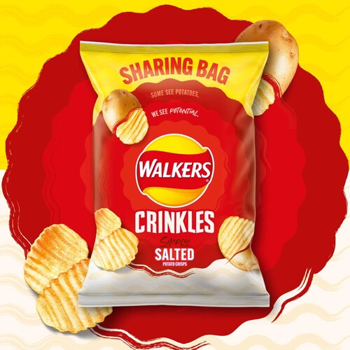 Walkers Crinkles Simply Salted Sharing Bag Crisps