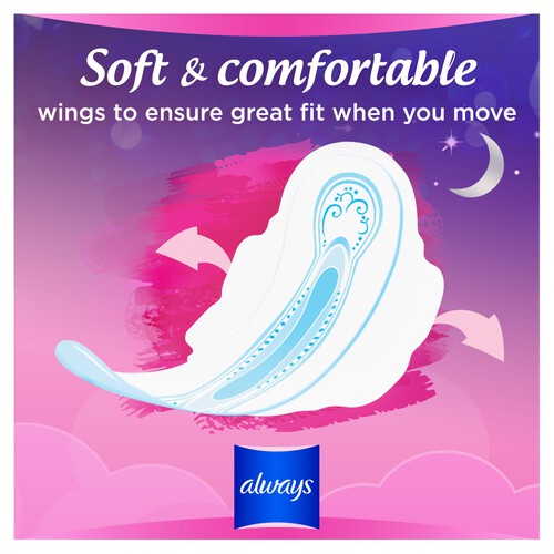 Always Sensitive Night Ultra (Size 3) Sanitary Towels  Wings