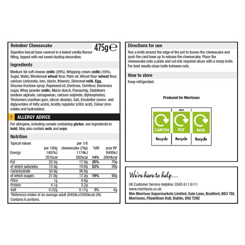 Morrisons Reindeer Cheesecake 