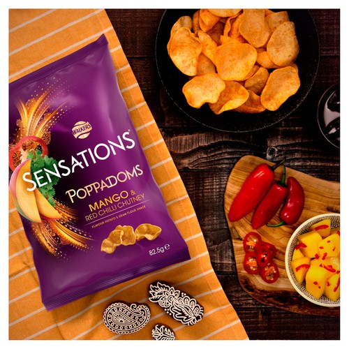 Walkers Sensations Mango & Chilli Chutney Sharing Poppadoms 82.5g