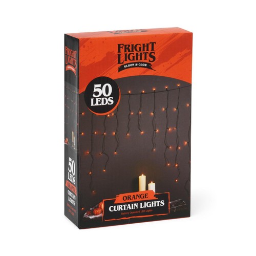 Morrisons Halloween 50 Led Curtain Lights Orange