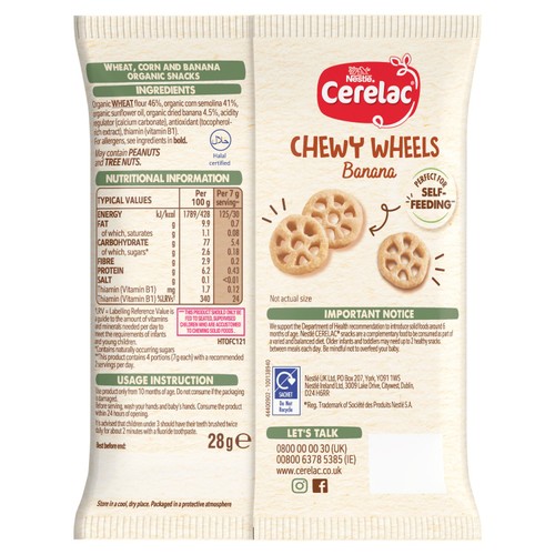 Cerelac Banana Chewy Wheels 10+ Months Baby Food Snack 28g