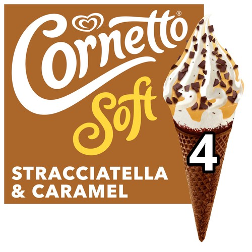 Cornetto Soft Stracciatella & Caramel Ice Cream Cones