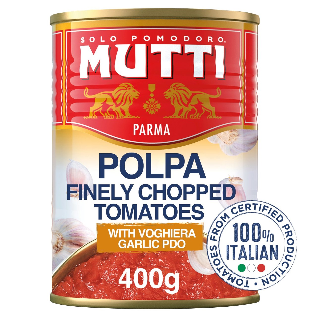 Mutti Finely Chopped Tomatoes with Garlic 400g