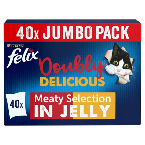 Felix Doubly Delicious Meat Selection in Jelly Wet Cat Food 