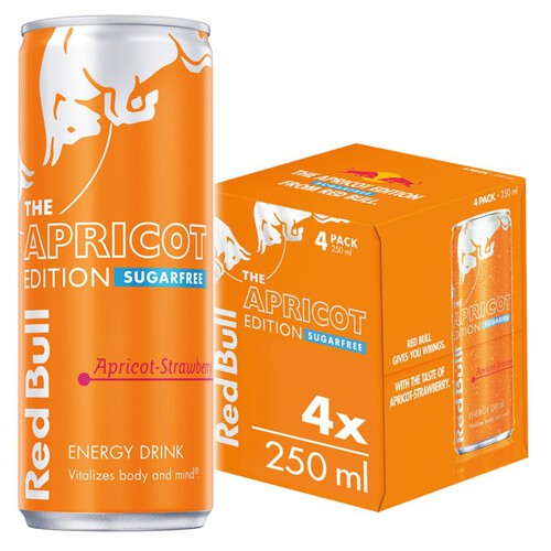 Red Bull Energy Drink Sugar Free Apricot Edition Cans